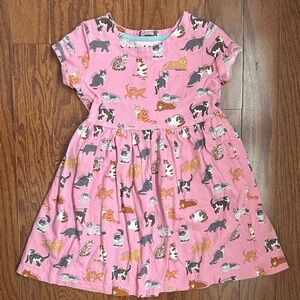 Mini Boden Pink Cat Pattern Dress
